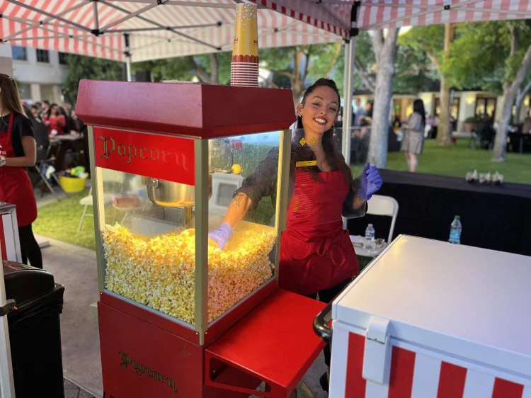 TreatsTopia popcorn station for concession catering in Los Angeles