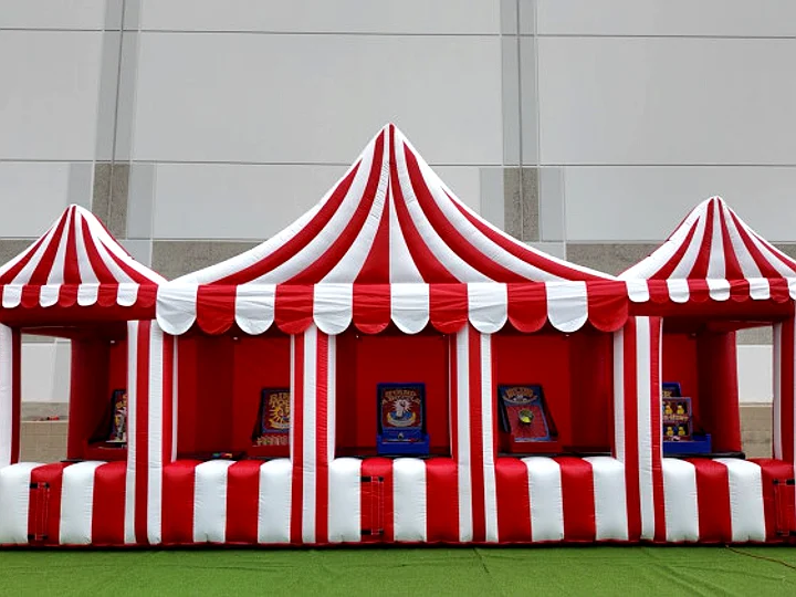 Red and white carnival tents