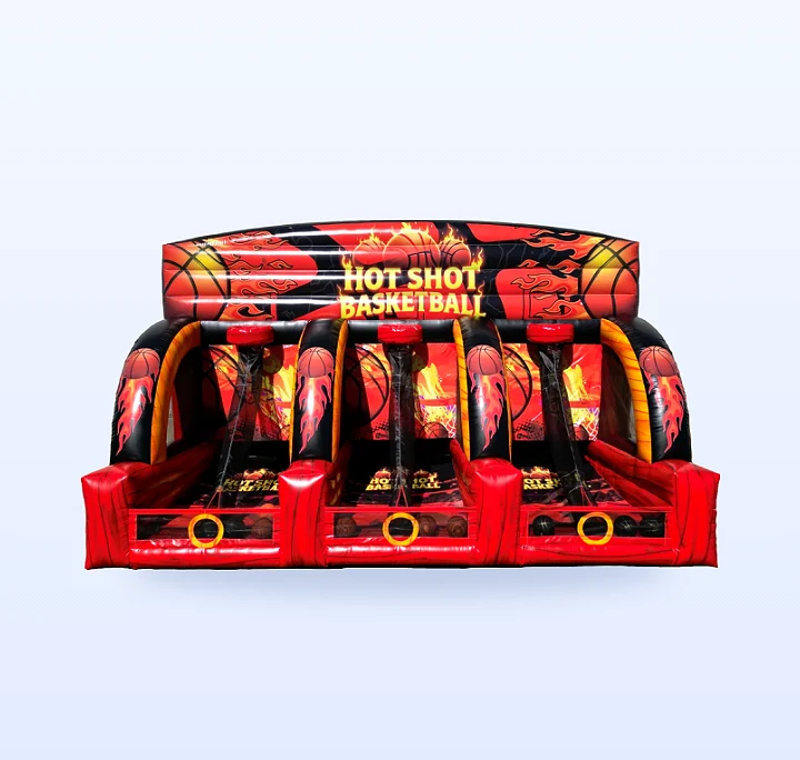 A three-lane inflatable basketball game